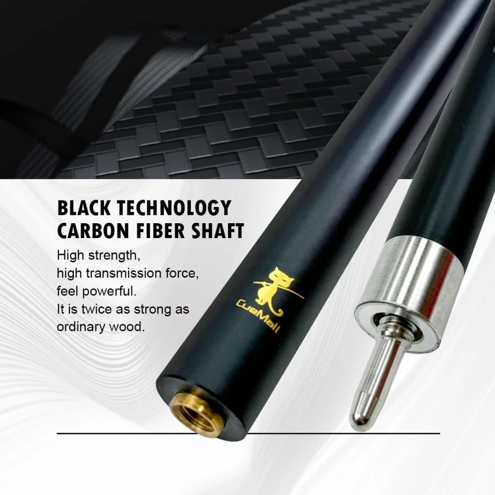 عصي البلياردو المركبة المصنوعة من الجرافيت المصنوعة من الألياف الزجاجية، مجموعة مكونة من قطعتين، قطر 12.5 مم، وزن 19 أونصة، ملحقات البلياردو Tacos de