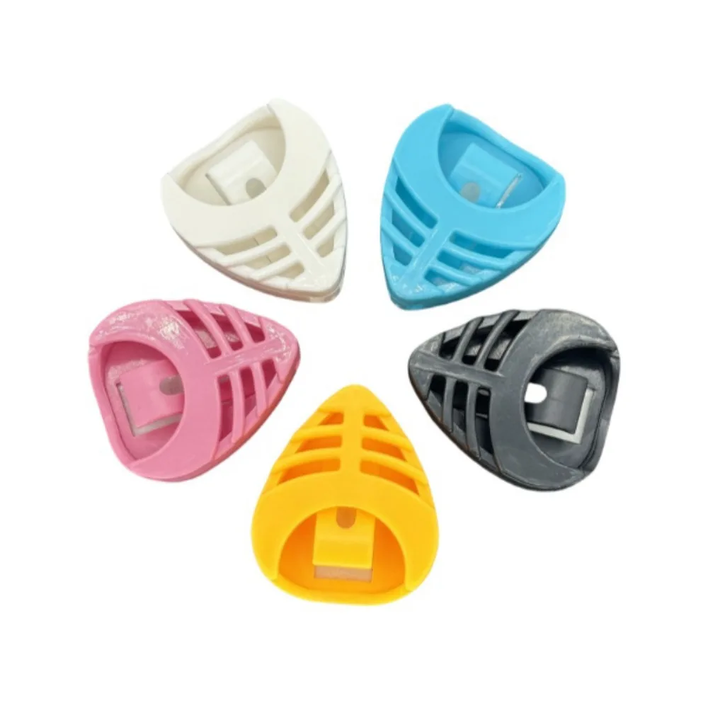 5pcs Colour-coordinated guitar strap loop case with adhesive pick holder – a handy little accessory for musical instruments