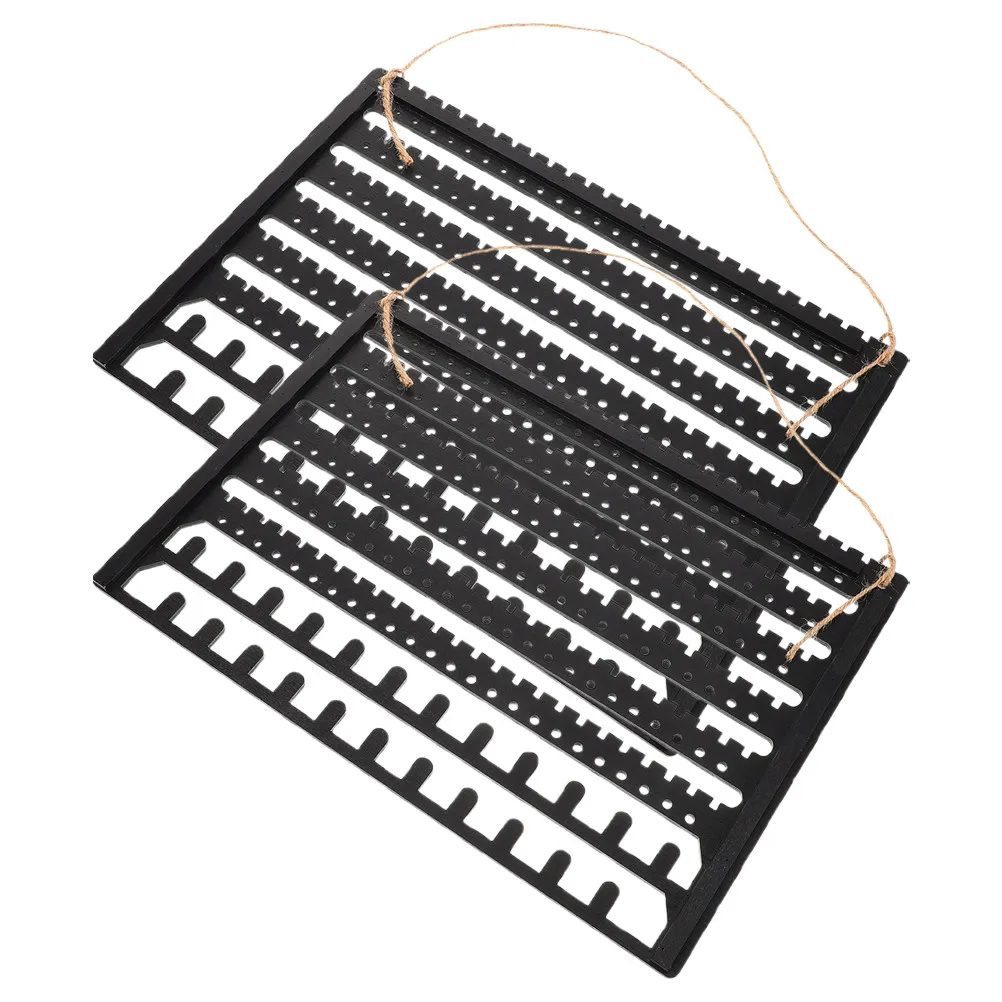 

Настенный органайзер для украшений из натурального дерева, 2 шт., для серег, ожерелий и браслетов, элегантный, экономит место