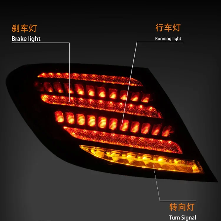 Fabrikverkauf Auto Rückleuchte Diamant Stil LED Lauflichter Bremslichter Rücklicht für Mercedes Benz W204 C180 C200 2007-2014