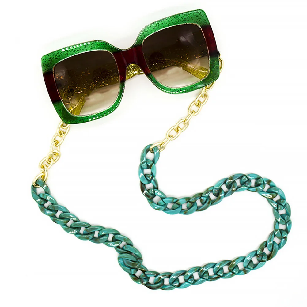 

Glasses Chain Eyeglass Hanging Chain Sunglasses Spectacles Holder Mask Lanyard Green Acrylic Aluminum Lightweight Durable