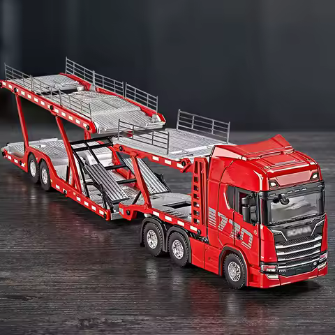 1:50 SCANIA Double Deck Flatbed Transport Vehicle Alloy Metal Diecast Model Car Home Trendy &amp; Desktop Display Ornament Birthday