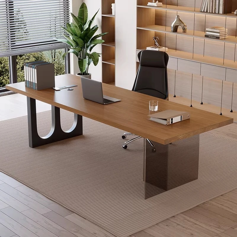 

Designer Acrylic Solid Wood Office Desk Modern Simple Living Room Computer Desk Workbench Office Furniture Escritorios FYDD