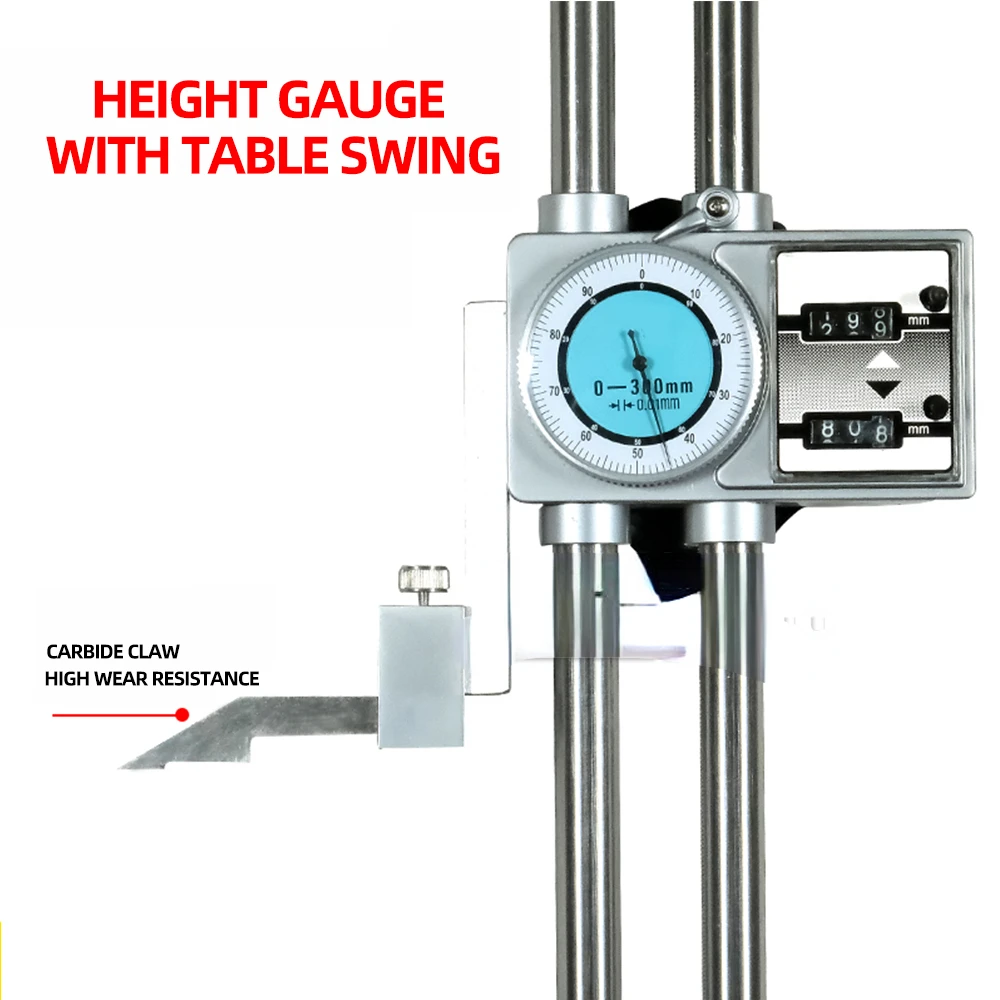 Double Column Digital Display Height Gauge with Shaking Gauge Height Ruler 0-300mm/0-500mm with an Accuracy of 0.01