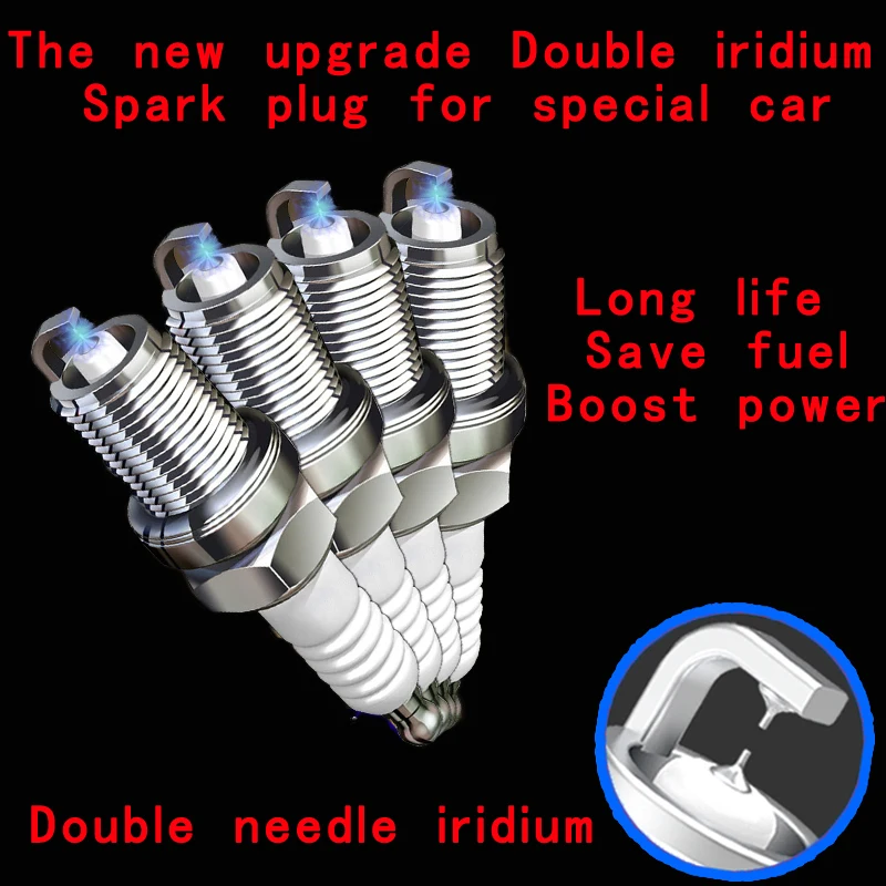4x Iridium Spark Plug IKH20TT พอดีสำหรับ FIAT Scudo 2.0 EW10J4 2000-2006 Sedici M16A 16V 1.6 2006-2014 Ulysse 2.0 EW10J4 2000-2011