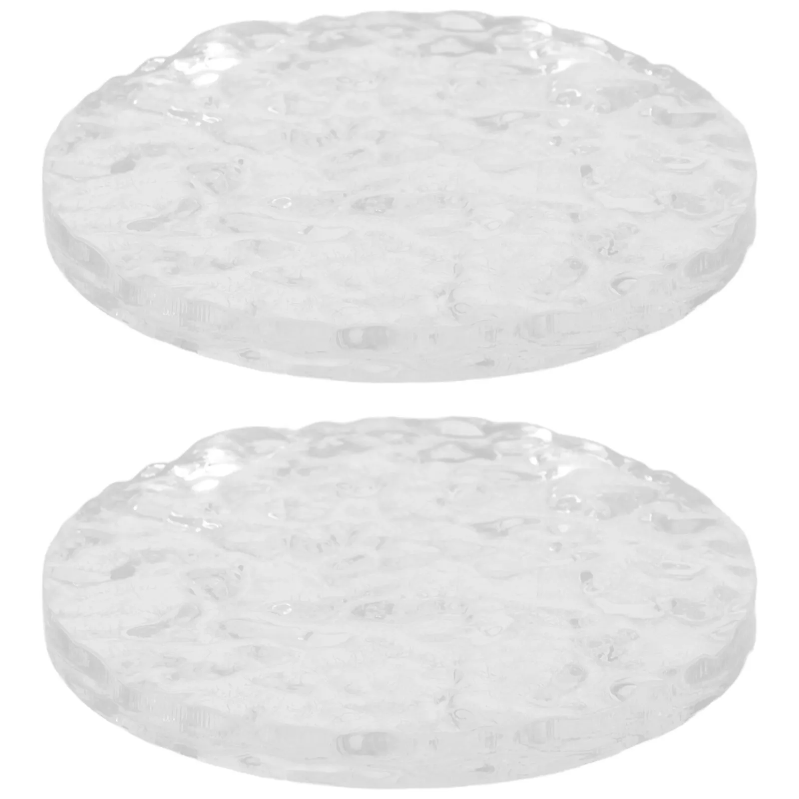 

2Pcs Acrylic Jewelry Tray Clear Textured Round Sheet 3 Inch Transparent Earrings Necklace Organizer Vanity Room Decor Photo Prop