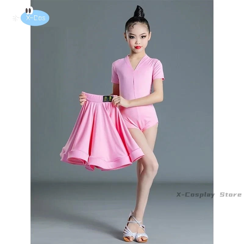 Children's Latin Dance Dress Girls' Dance Dress Girls' Long Sleeve Split Latin Dance Dress Performance Clothing Two Piece Set