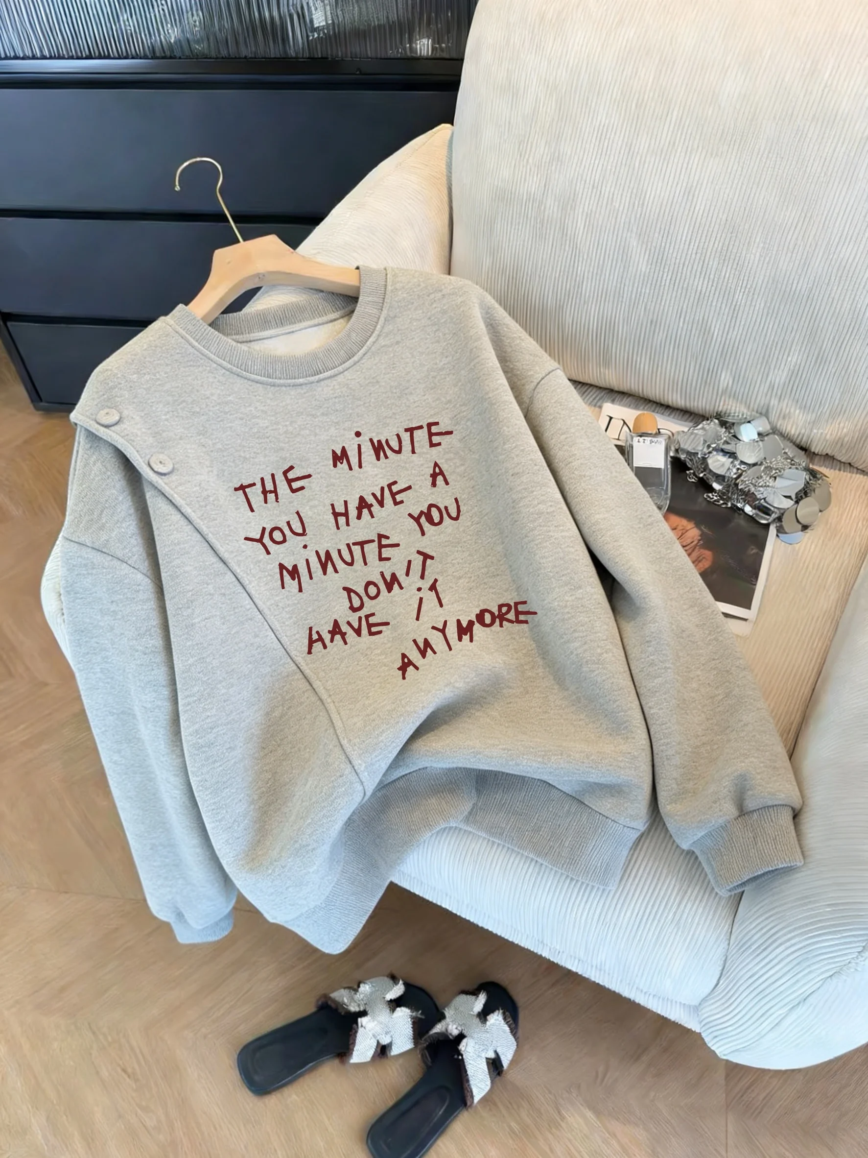 

Свободная круглая толстовка Ne Long Sve с капюшоном, весна-осень, глаз, удобная повседневная уличная одежда с буквенным принтом