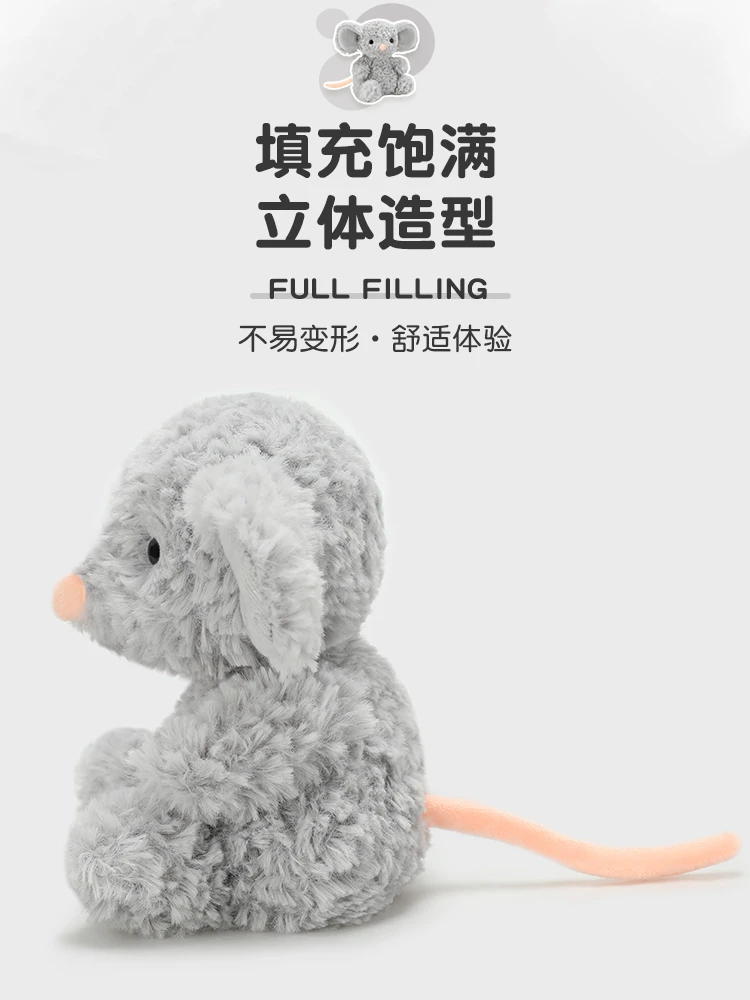 15 cm lebensechte Maus-Plüschfigur, niedliche, intelligente, flauschige Haustierpuppe, zum Kuscheln, als Heimdekoration, hochwertige Geschenke – Detail 7