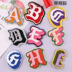 ABC Gothic Letters Iron on Patches 3D Visual Stereo Alphabet Appliques Towel Embroidery Symbol for Hoodies Sweatshirts DIY Decor