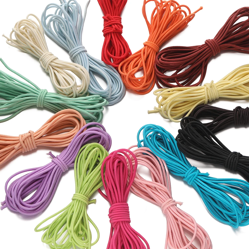 5 Meter 2mm 2,5mm Runde Elastische Seile Bungee-Seile Mehrfarbige Elastische Gummibänder Gurtband Handgemachtes DIY Nähzubehör – Detail 7