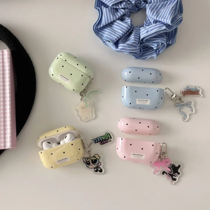 

For Apple Airpods 2 Airpods Pro/Pro 2, Airpods 3, Airpods 4 Earphone Case, with Hook, INS Dots Style, IMD,
