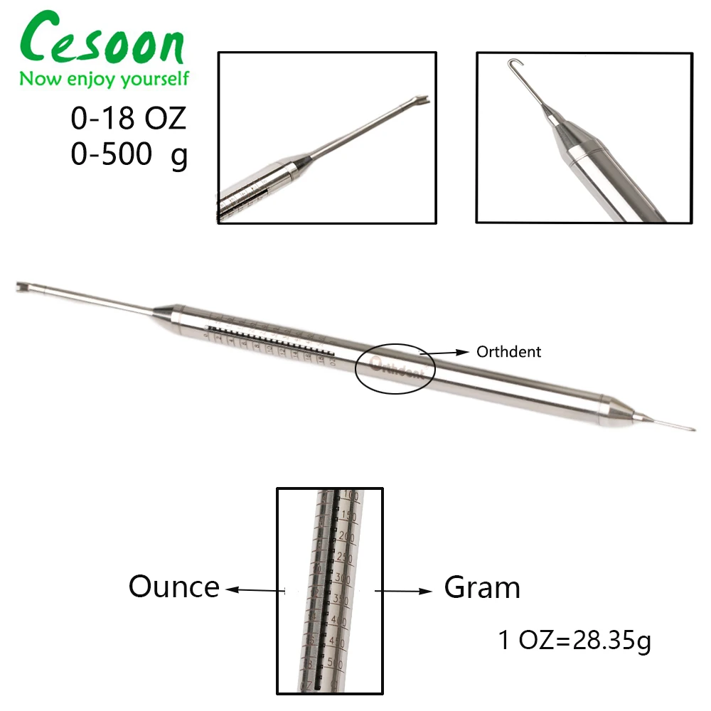 Dynamomètre Dentaire, Jauge de Compression de Force Orthodontique, Tension Soulignée, Autoclavable, Outil de Thérapie de Mesure Dentiste, 1 Pièce