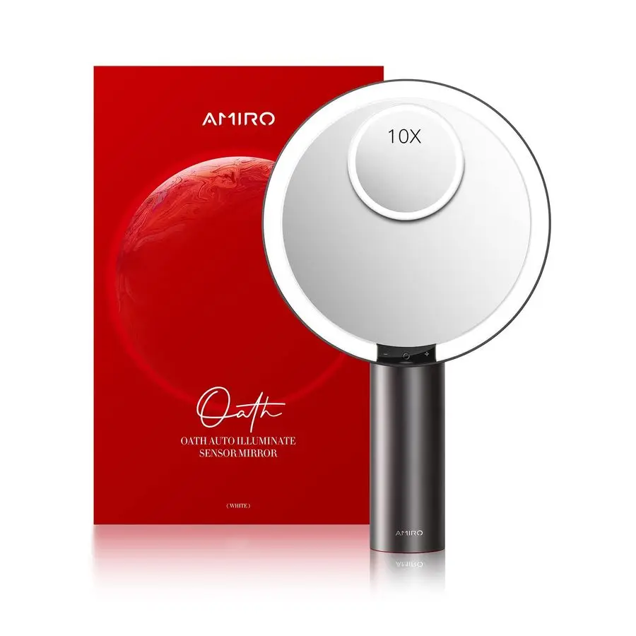 9 مرآة مكياج مضاءة مع مستشعر ذكي للتحكم باللمس، 3 ألوان أمبير 6 سطوع، أمبير لاسلكي قابل لإعادة الشحن، وظيفة الذاكرة