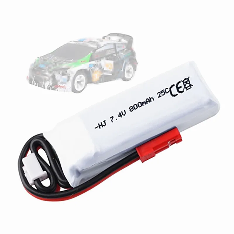 7.4V 800mAh bateria Lipo dla WLtoys K969 K979 K989 K999 P929 P939 części zamienne do samochodów RC baterii 2s 1-5 sztuk/7.4v ładowarka