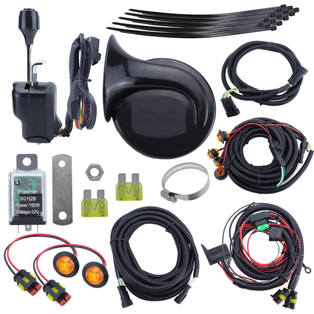 

UTV turn signal kit, universal turn signal with column turn switch and 105 button amber LED flashing kit