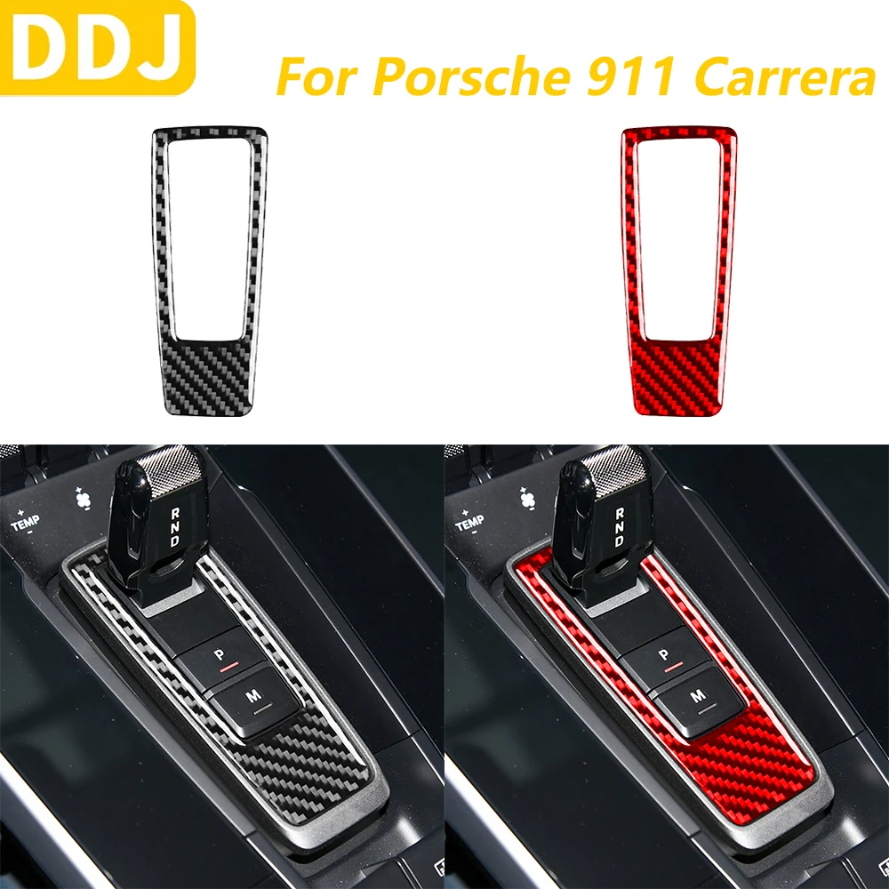 Para Porsche 911 992 Carrera 2019-2024 Panel de cambio de marchas de Control Central de fibra de carbono cubierta decorativa accesorios de coche pegatina