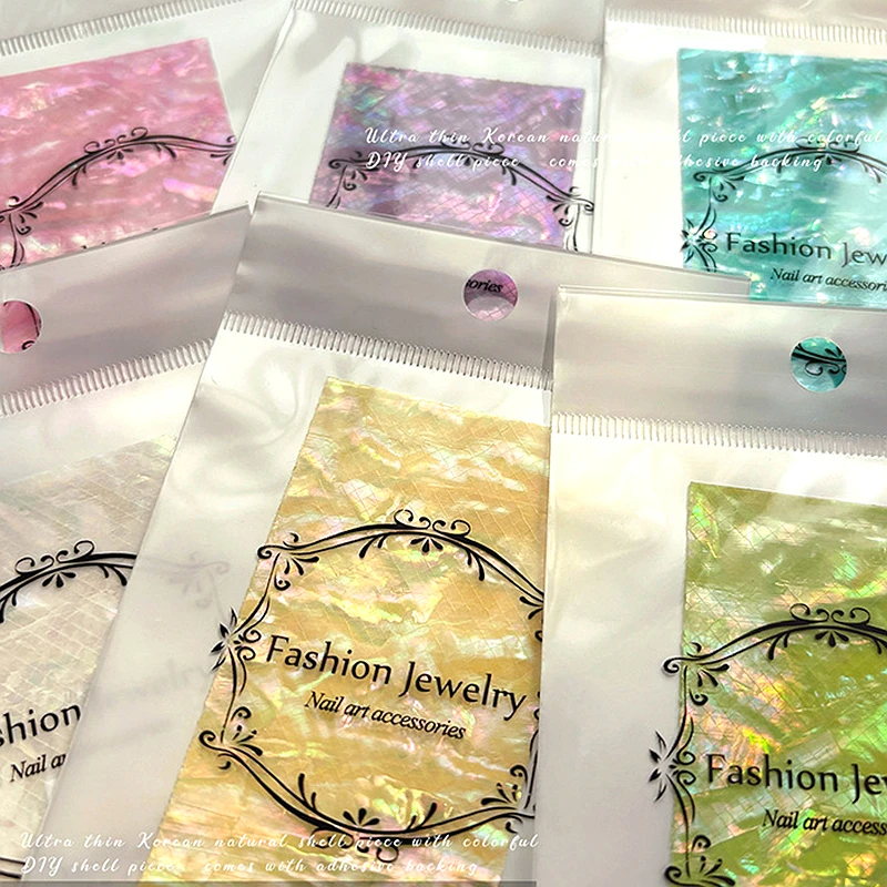 

1Pc Abalone Shell 3D Gradient Mermaid Flakes Nail Foil Pearl Sequin Adhesive DIY Nail Art Stickers Decals Decoration Supplies