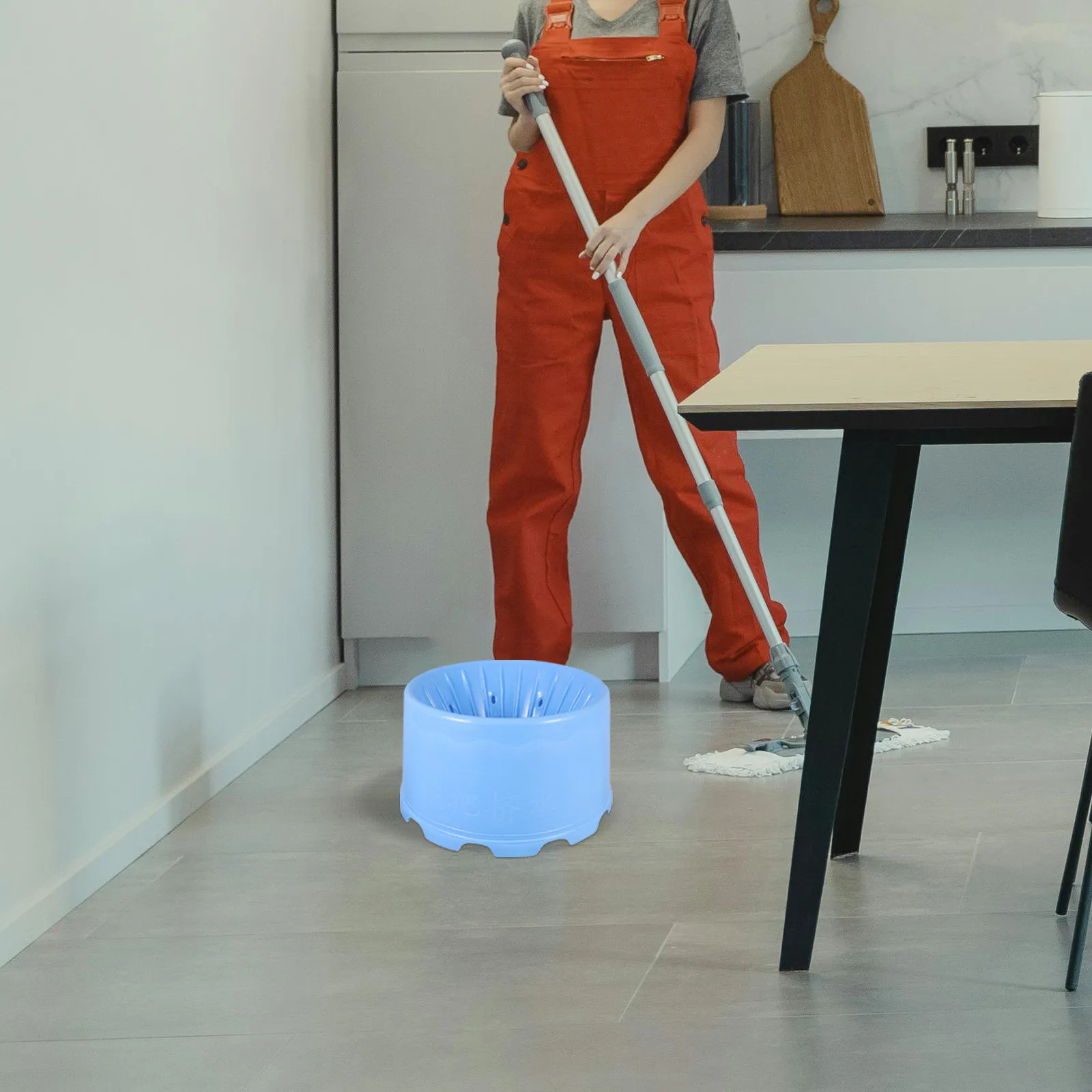 

Mop Squeeze Bucket with Draining Holes Hand Pressure Sky Blue Effortless Design Versatile Usage Fine Material Space Saving
