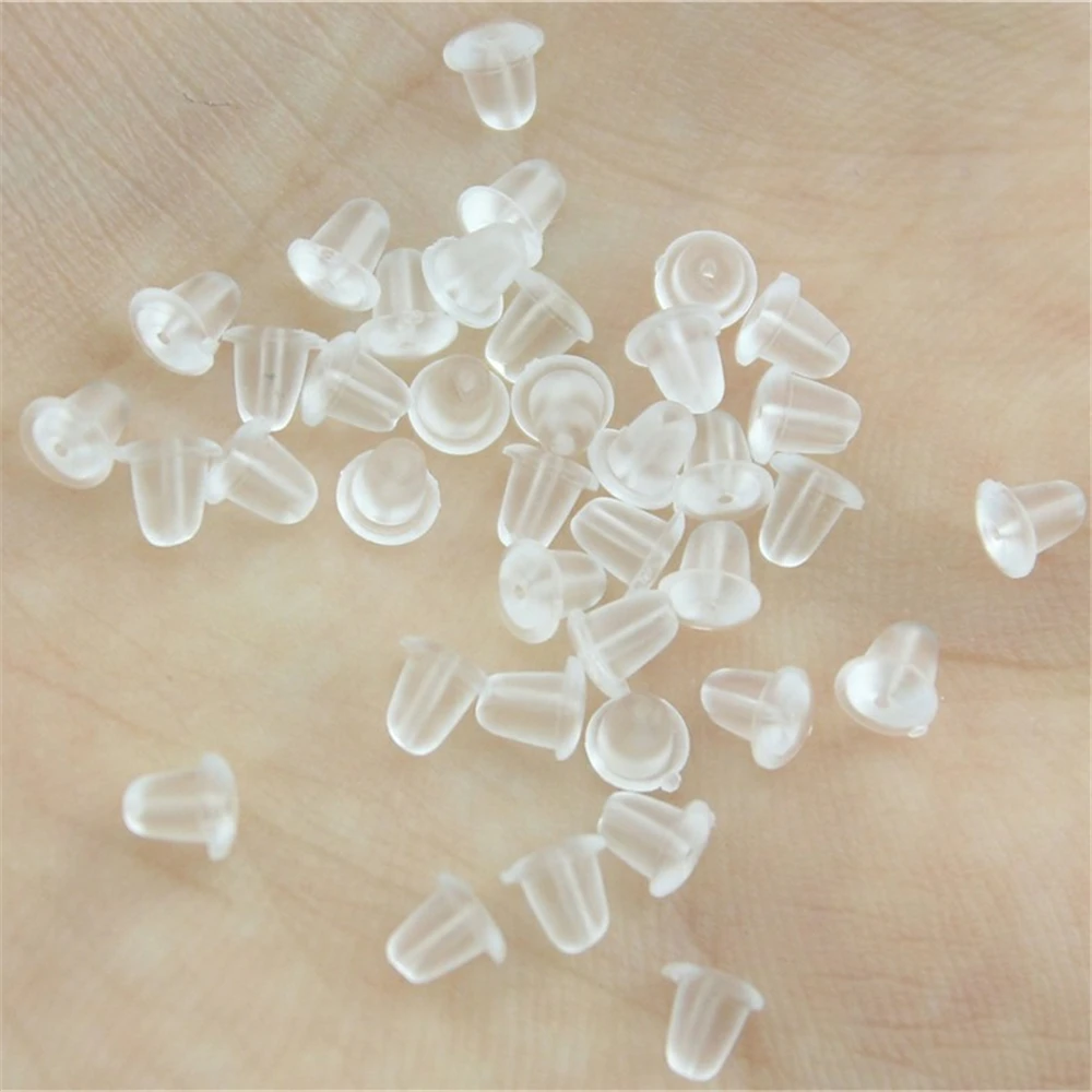 WYSIWYG 500pcs 5x3mm Plastic Earring Back Plug Cap Nail Accessories Anti-Allergic Anti-Inflammatory DIY Jewelry Accessories