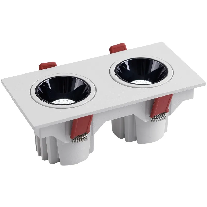 Lampada da incasso a soffitto a LED di fascia alta 24W 7W Faretti a LED a doppia testa singola CREE Chip COB Faretto da incasso antiriflesso per ufficio domestico