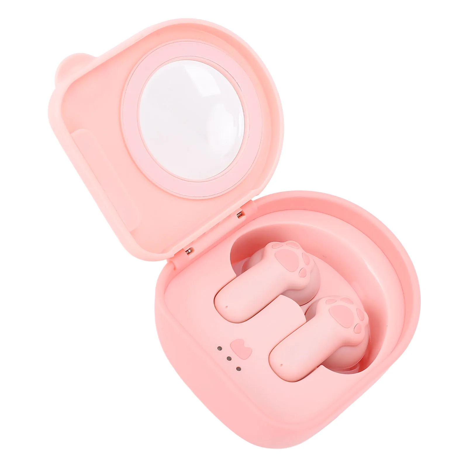 블루투스 이어폰 블루투스 이어 버드 인체 공학적 귀여운 고감도 마이크 음악 이어폰 소녀를위한 고양이 발톱