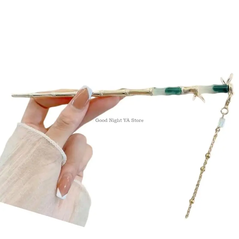 Rambut Elegan Tongkat Desain Cina Kuno Hairpin Logam Untuk Pesta Pernikahan Wanita