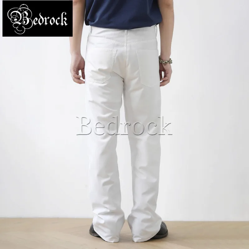 MBBCAR Unique Design Patchwork Flared Pants Imported Japanese Fabric Niche Wide Leg Pants Draped White Bell-bottom Trousers 7513