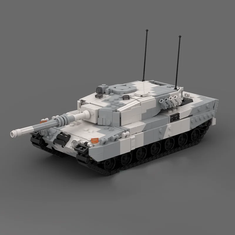 Military Model Moc Building Blocks Modular Leopard 2A4 Armored Car Model Technology Brick Assembly Construction Toy Holiday