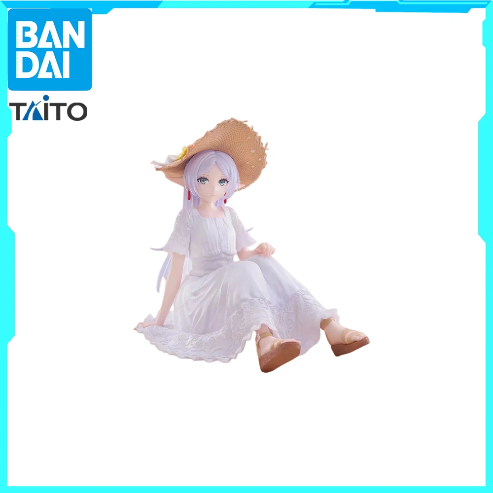 

Original TAITO Desktop Cute Sousou no Frieren Frieren Straw Hat White Maxi Dress Grass Sitting Desk Ornament Collectible Gift