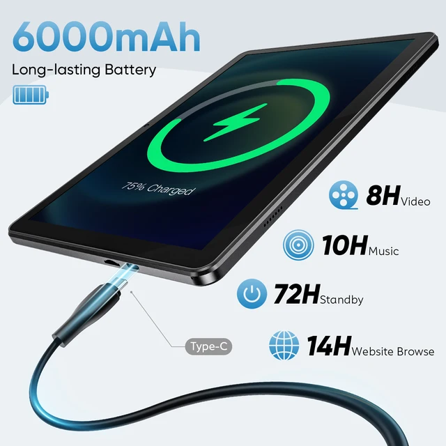 New 10.1 Inch Tablets Octa Core 6GB RAM 128GB ROM Dual SIM Cards 4G Phone Call WiFi Bluetooth Google Play Tablet Pc Android 13 3