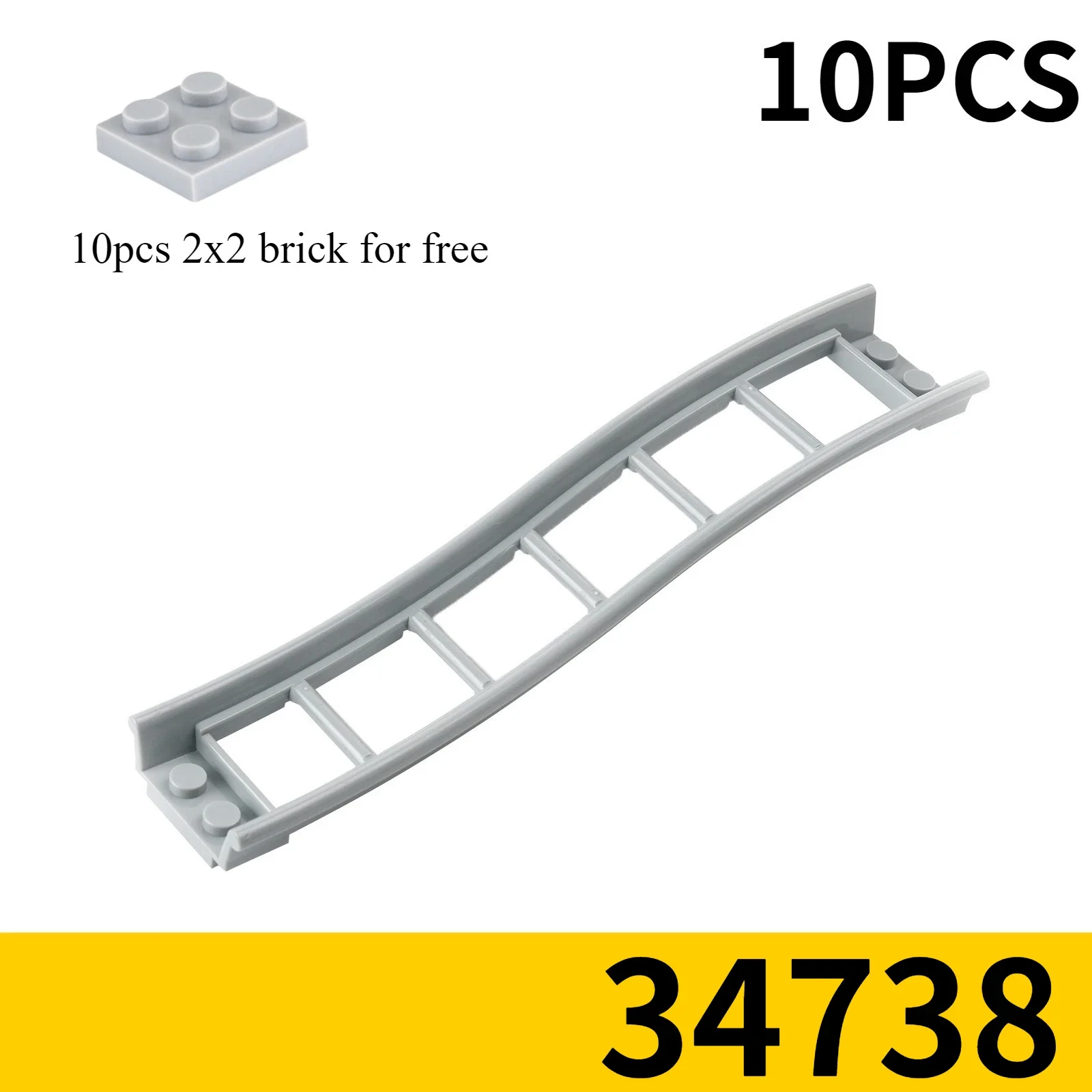 10 STKS Track Achtbaan Spoorweg Stad Trein Technisch Deel Bouwstenen Cadeau voor Kinderen Compatibel Leduo 26022 25059 25061 - afbeelding 1