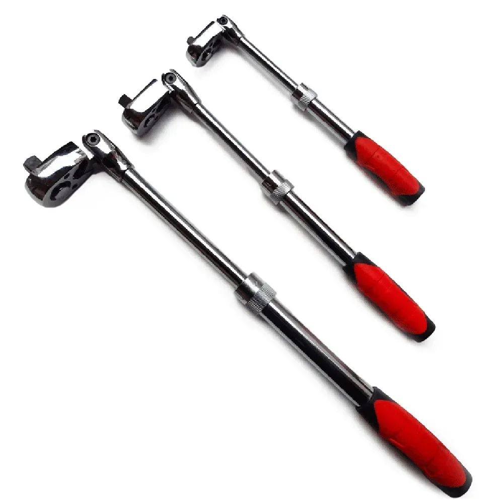 Flex Head Ratchet Wrench Set 1/4  3/8  1/2 Sizes Forward/Reverse Switch Suitable for Garage Workshops and Metalwood Workers