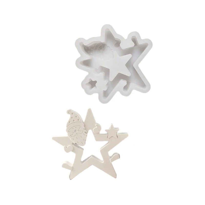 

Star Santa Shaped Decoration Mould Silicone Mold for Christmas Desktop Ornament