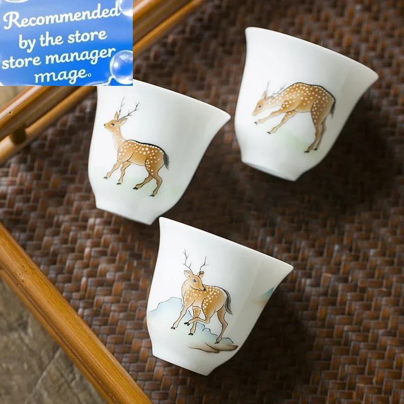 

Керамический чайный сервиз, сладкая белая чайная чашка, свежий чайный сервиз кунг-фу, маленькая чайная чашка, один продукт, чашка для запаха, чайные чашки