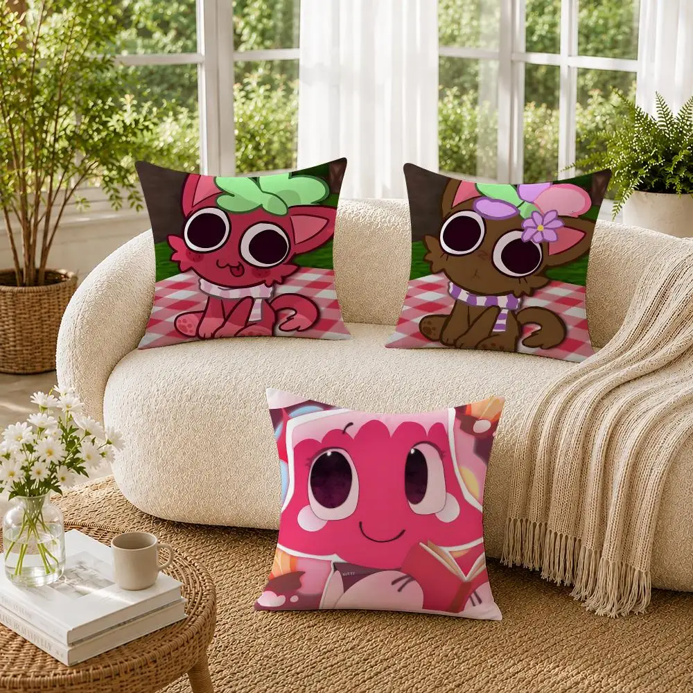 Cartoon Cute D-Dandys W-World Cushion Cover Soft Short Plush Pillow Cases Hidden Zipper Cutecore Sofa Bedroom Home Decor Gift