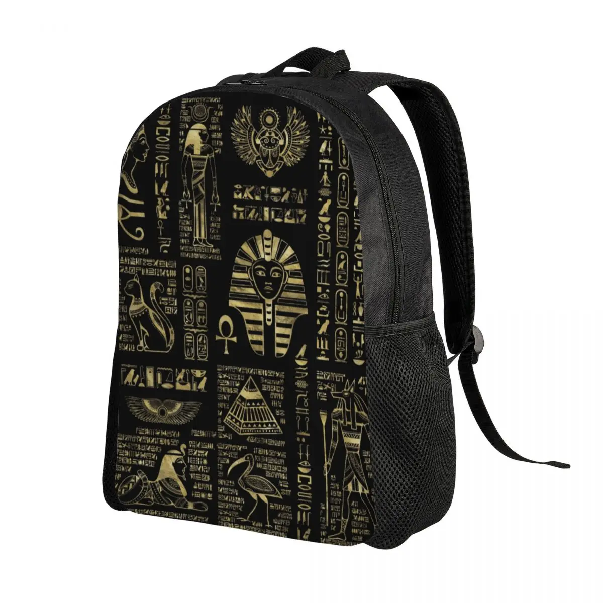 Customized Egyptian Hieroglyphs And Deities Backpacks Ancient Egypt College School Travel Bags Bookbag Fits 15 Inch Laptop