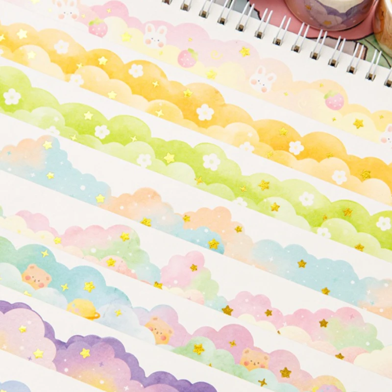 2.5cm*3m Washi Tape Dream Gradient Clouds Masking Tape Kawaii Stationery Stickers DIY Scrapbooking Journal Planner Decorations