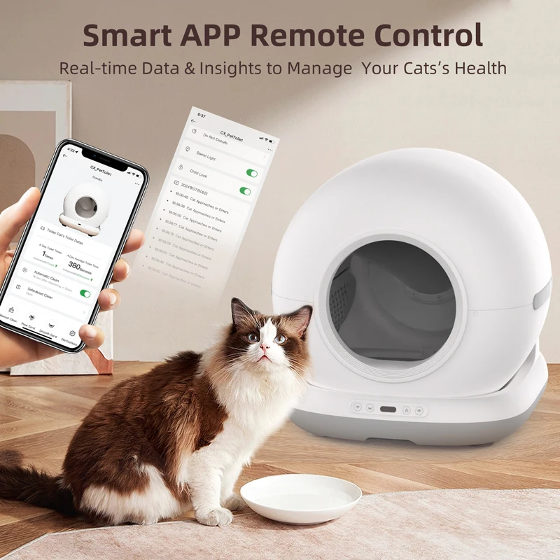 OEM Self CleaningBox Camera APP Control Automatic Cat Box Toilet Robot CatBox Self Cleaning With Camera