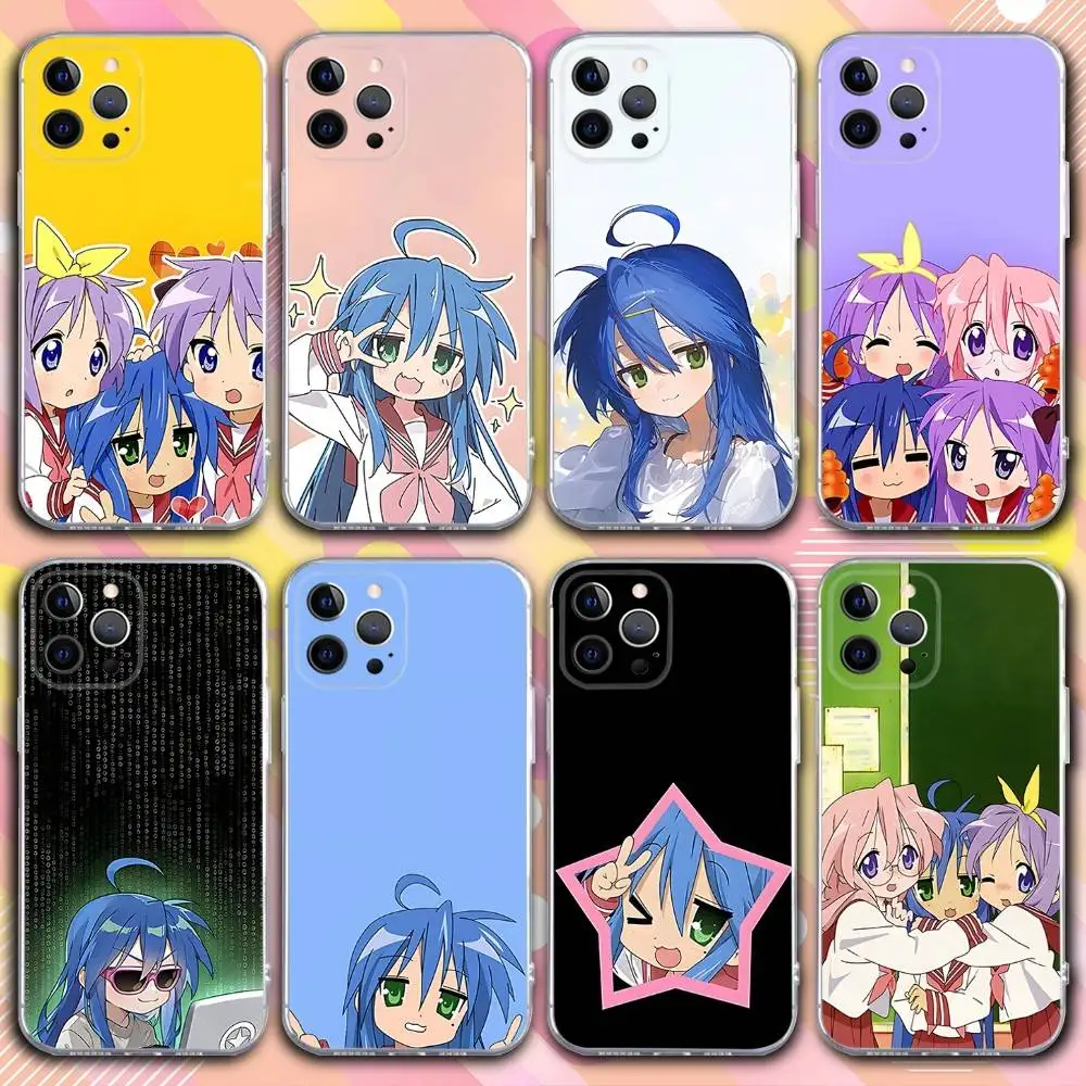 حافظة هاتف L-Lucky Anime S-Star لهاتف iPhone 17,16,15,14,13,12,11 Pro,Max,Plus,X,XS,XR,SE4,E غطاء ناعم شفاف صغير