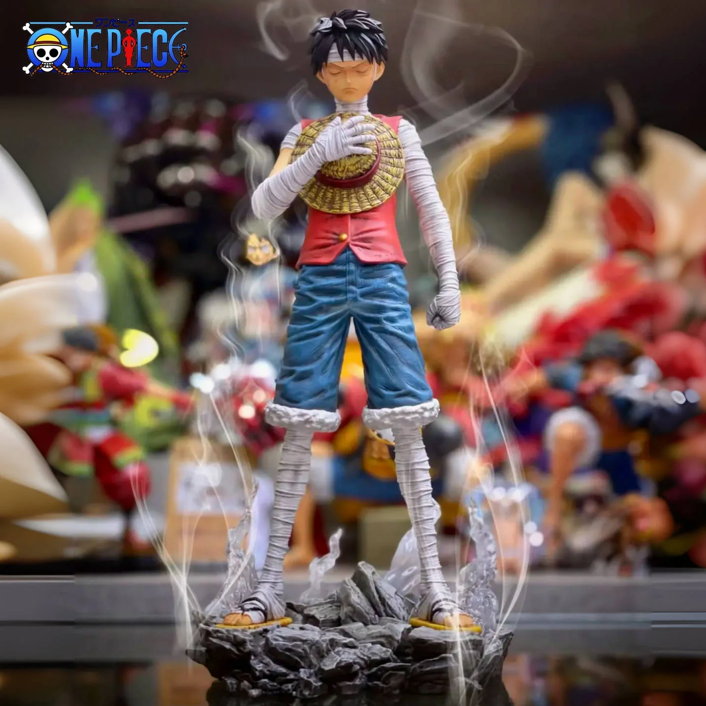 One Piece 3D2Y Marineford Arc Luffy Mourning Statue Anime Figure The Death of Ace GK Model Collect Ornaments Figurine Toy Gifts