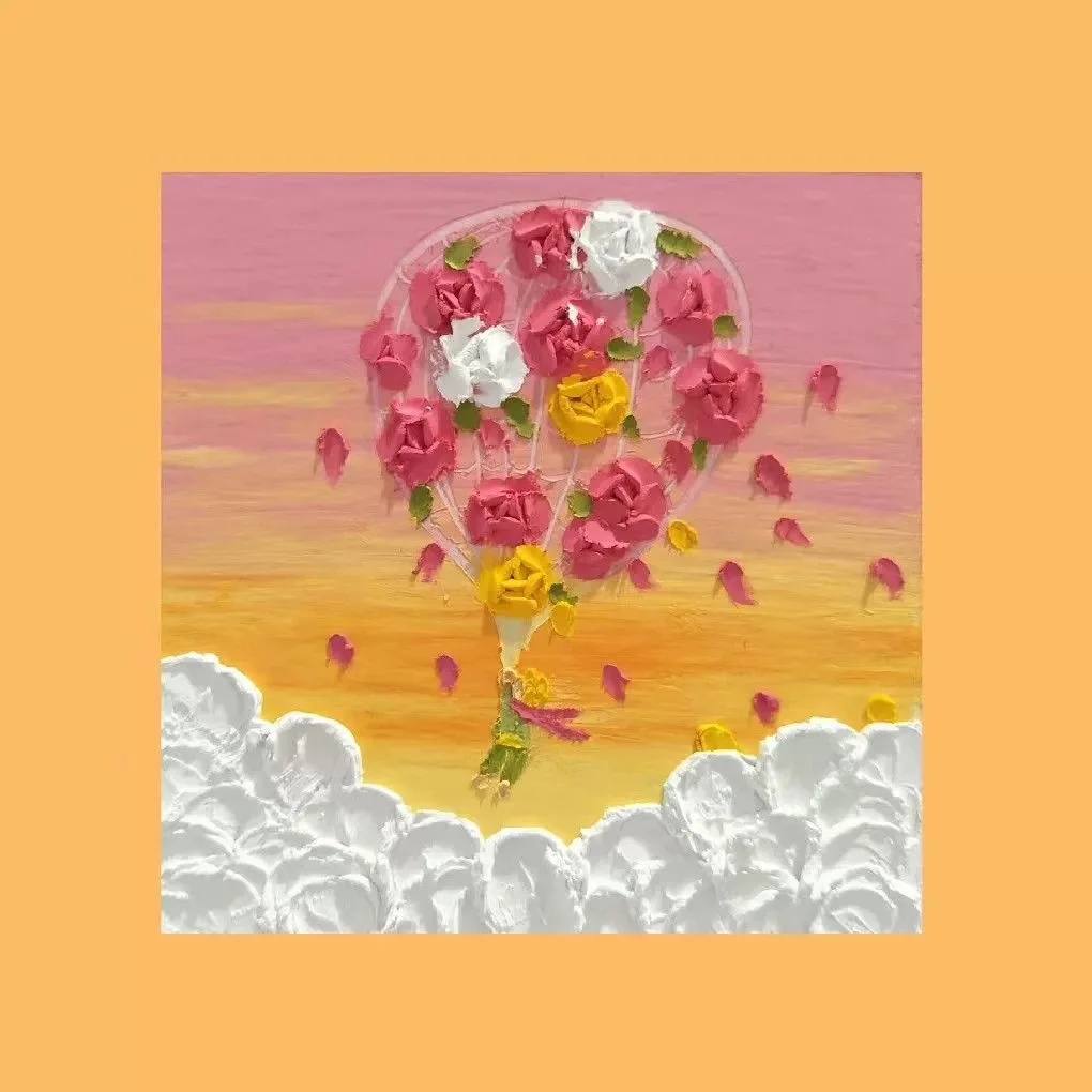 

A-0369 Beautiful floral oil painting on canvas.