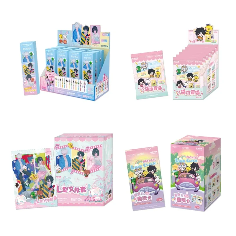 

New Sale Genuine Link Click X Linefriends Minini Series Blnd Box Gel Pens Pocket Notebooks Fun Cards Birthday Surprise Gift ﻿