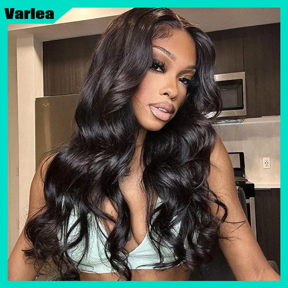 Varlea 200% Density Body Wave 13x6 Hd Lace Frontal Loose Body Wave 13x4 Lace Front Wig Human Hair 30 Inch Black Wig For Womem