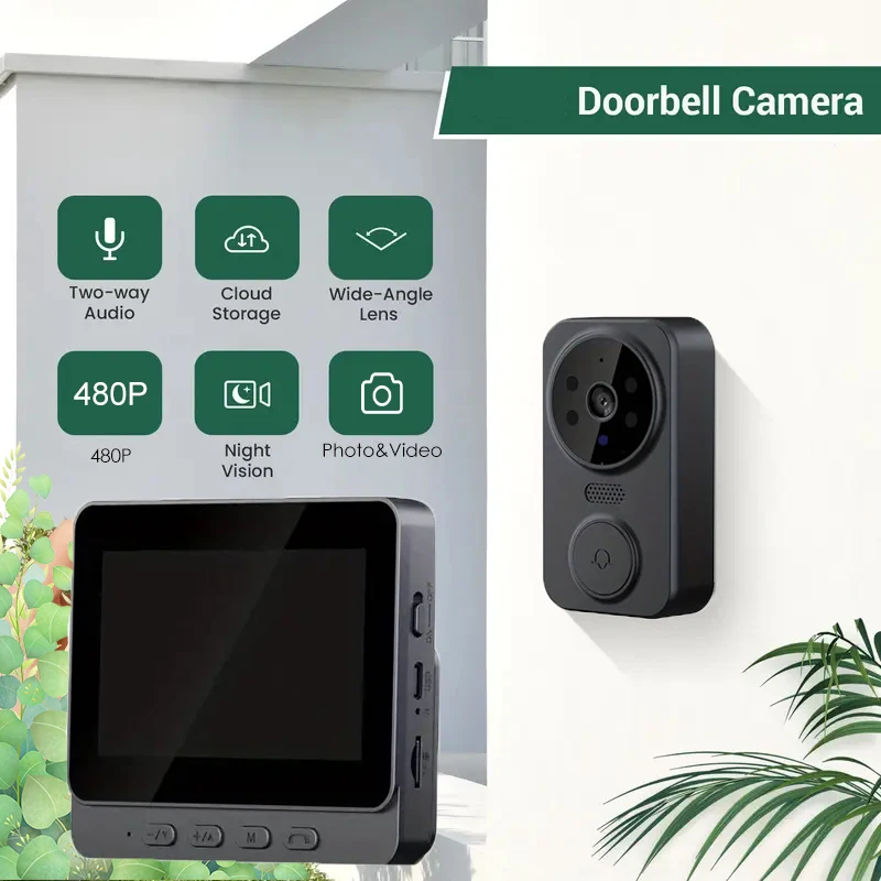 1pc-video-doorbell-camera-with-43-inch-ips-screen-doorbell-build-in-800mah-larger-battery-support-infrared-night-vision