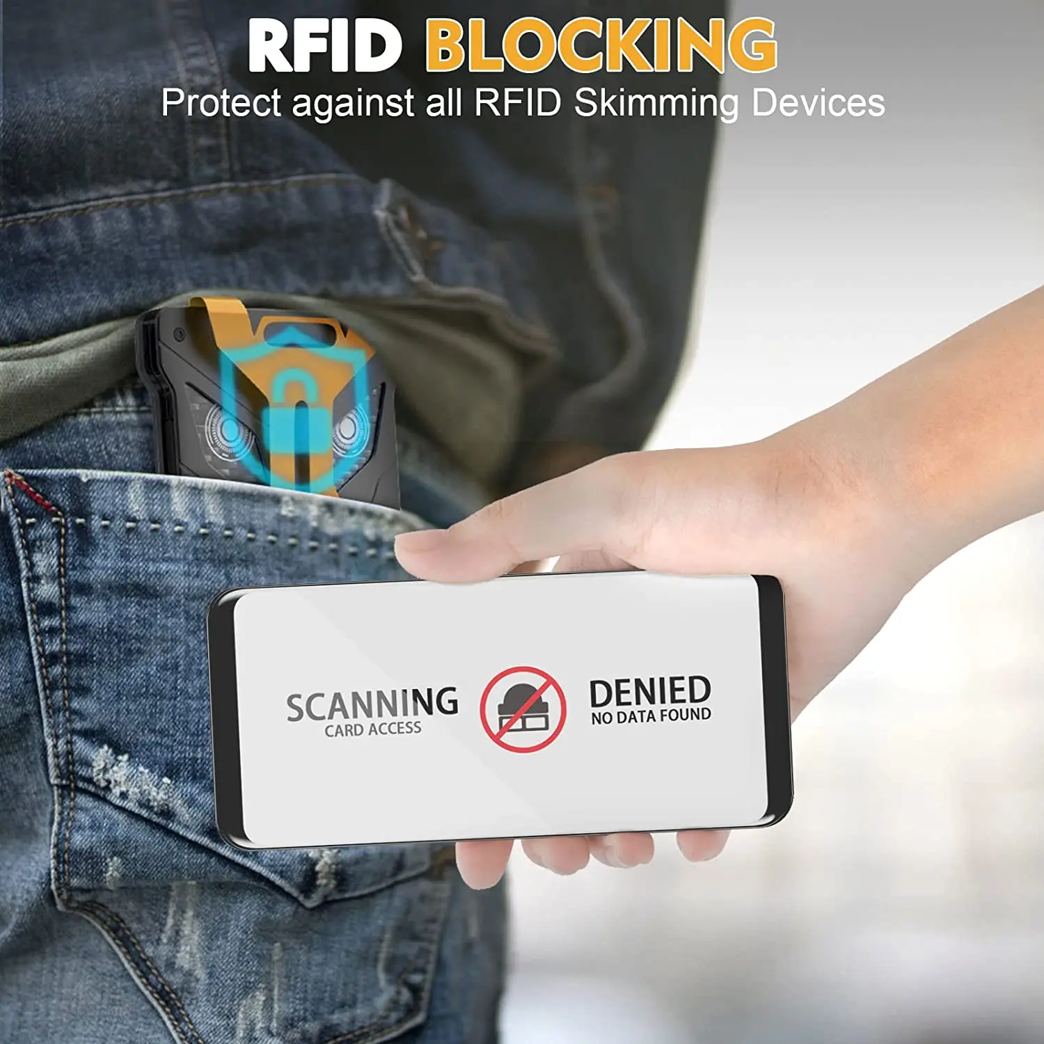 Schlanke Minimalistische Herren-Geldbörse mit Metall-Geldklammer, RFID-Schutz, Ultra-Dünn, für Vordertasche, Reisen und Geschäftszwecke – Detail 7