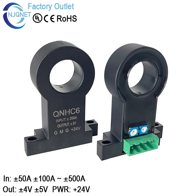 

Hall Effect Current Sensor QNHC6 ±50A ±100A ±200A ±300A Output ±4V ±5V dc hall current transducer current transmitter