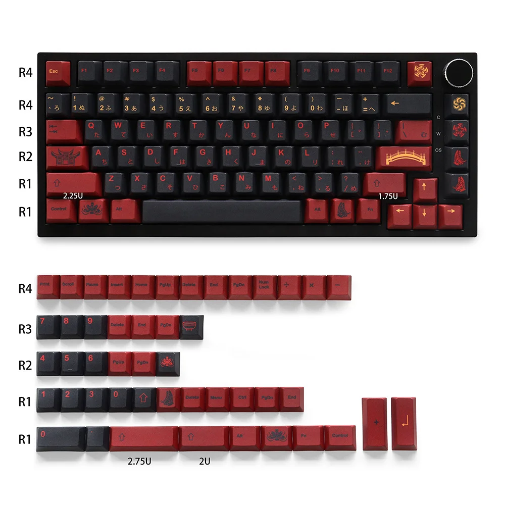 GMK Higanbana JP Keycaps Dye Sublimation Pbt 129 Keys Cherry Profile Keycaps for 61/64/87/104/108 Mx Switch Mechanical Keyboard