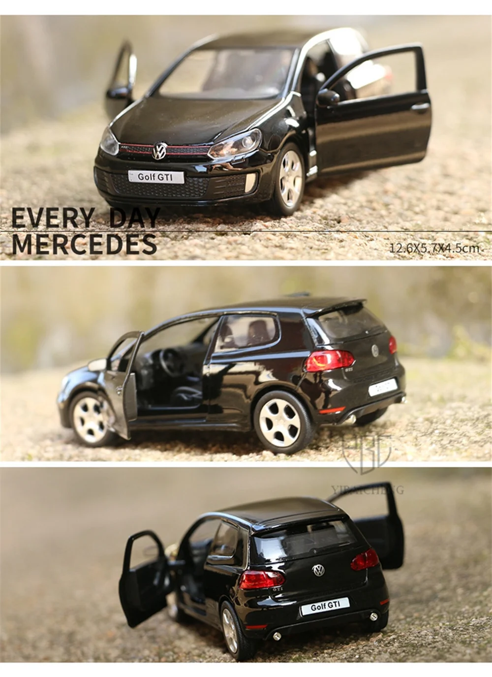 1:36 VW Golf 6 GTI Druckguss-Legierungsautomodell, Spielzeugfahrzeug, Metallsimulation, Spielzeugautomodell, 2 Türen geöffnet, Kinderspielzeug, Geschenk – Detail 7