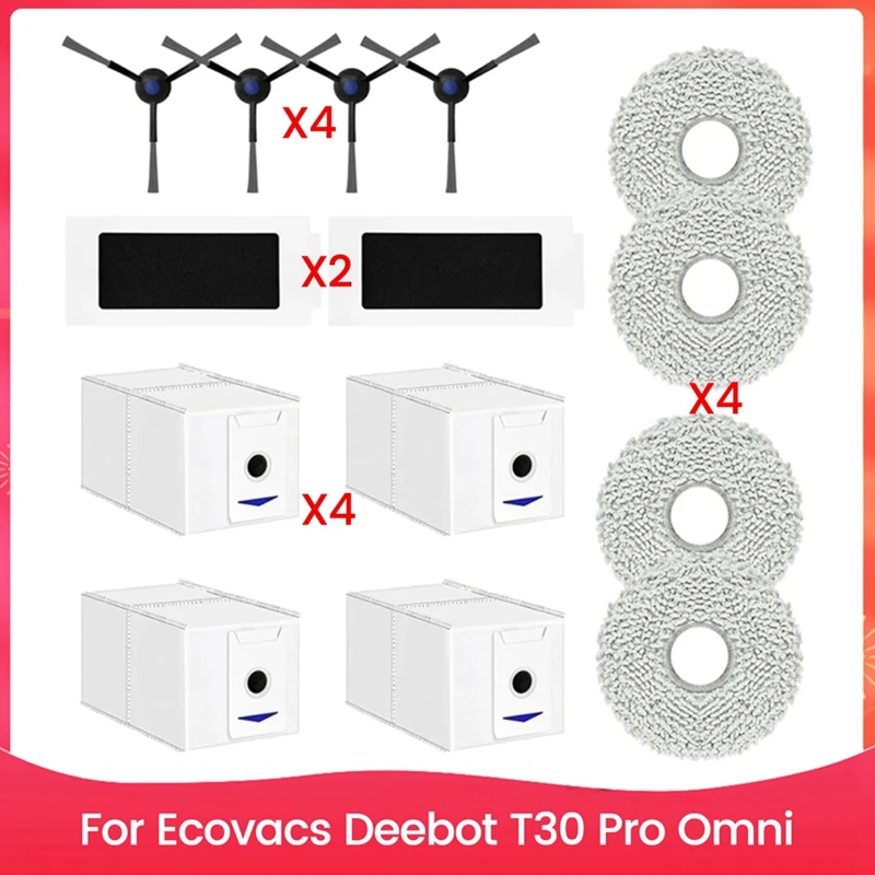 For For Ecovacs Deebot T30 Pro Omni Robot Vacuum Cleaner Side Brush Hepa Filter Spare Parts Accessories Replacement